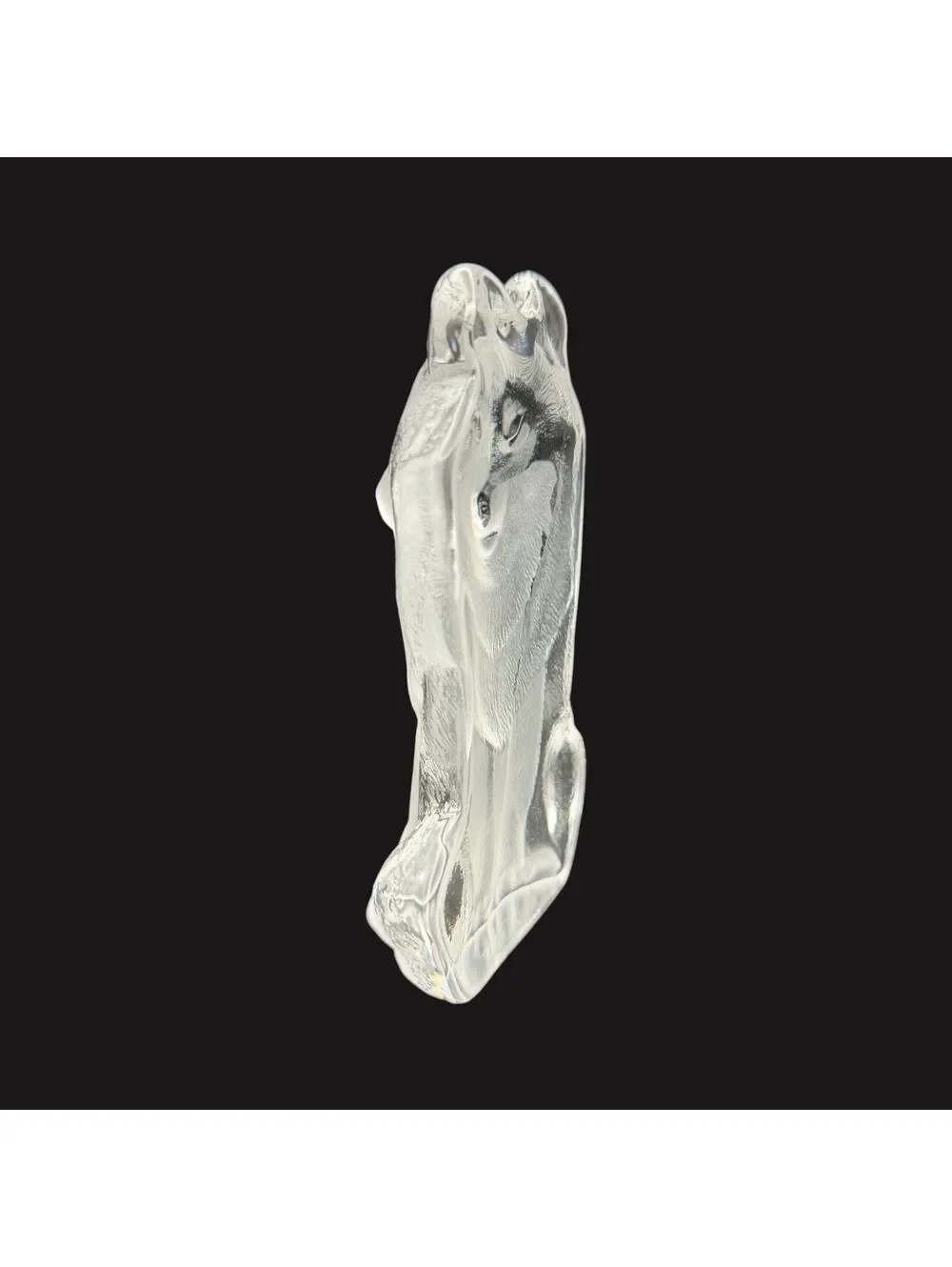 Rare Maleras Sweden Crystal Wolf Figurine Mats Jonasson Signed Lead Crystal 5.5